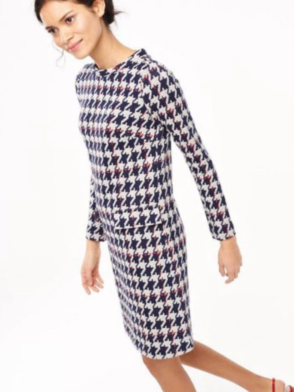 Boden Retro Mod Sixties Jacquard Tunic Dress houndstooth size US2